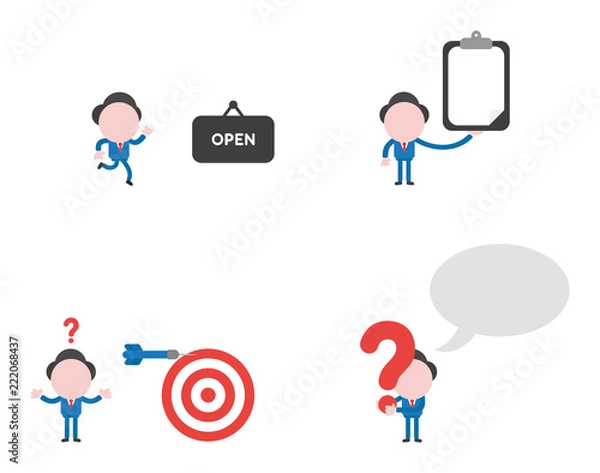 Fototapeta Vector illustration businessman character set