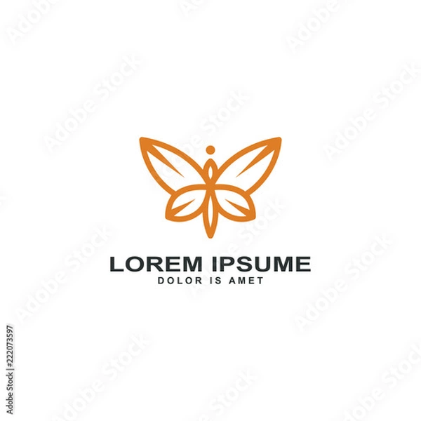 Obraz Abstract butterfly logo template vector illustration