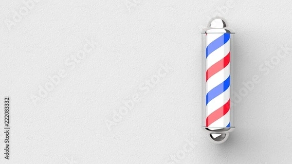 Fototapeta バーバーサイン　壁　左コピースペース