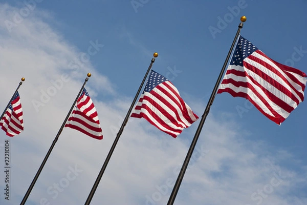 Fototapeta American flags