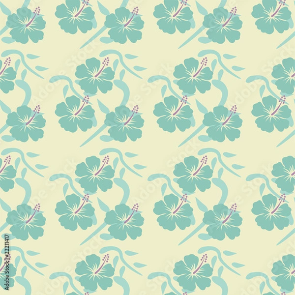 Fototapeta hibiscus seamless pattern vector