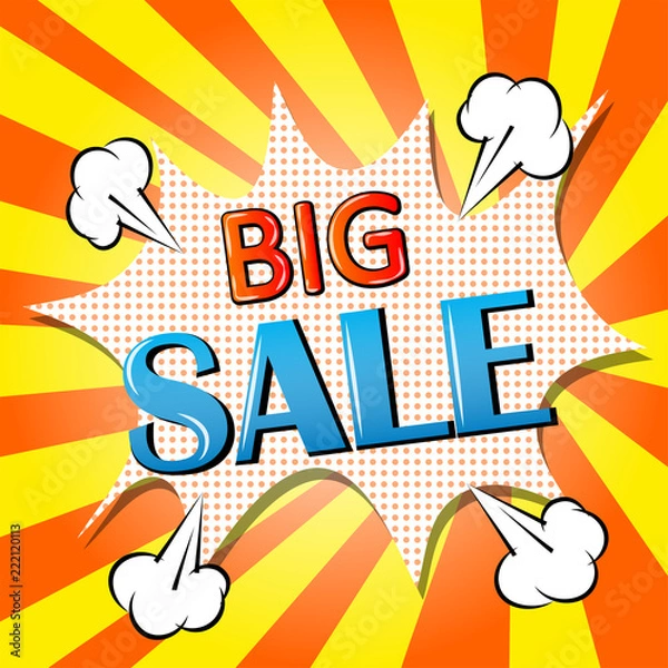 Obraz Big sale banner, signboard, decor for the store. Special offer. Background, vector.
