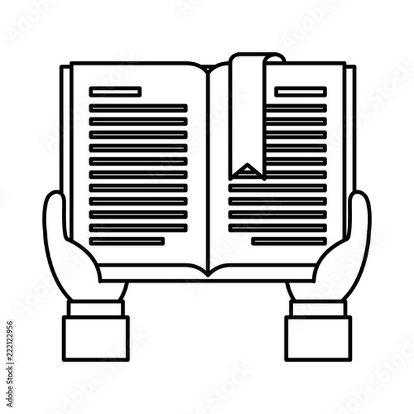 Fototapeta hands with text book