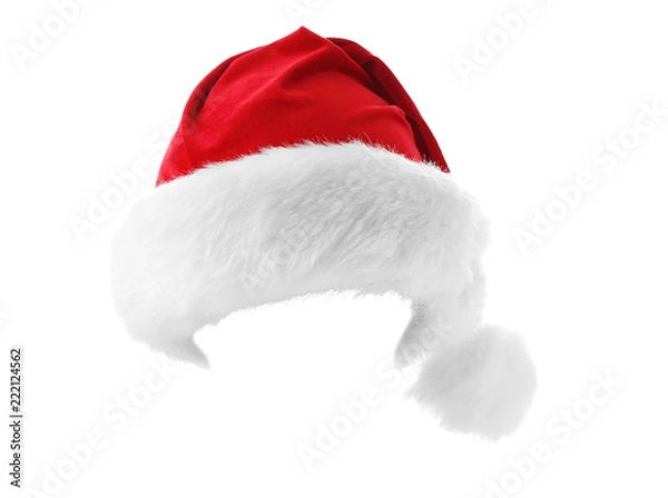 Obraz Santa Claus hat on white background