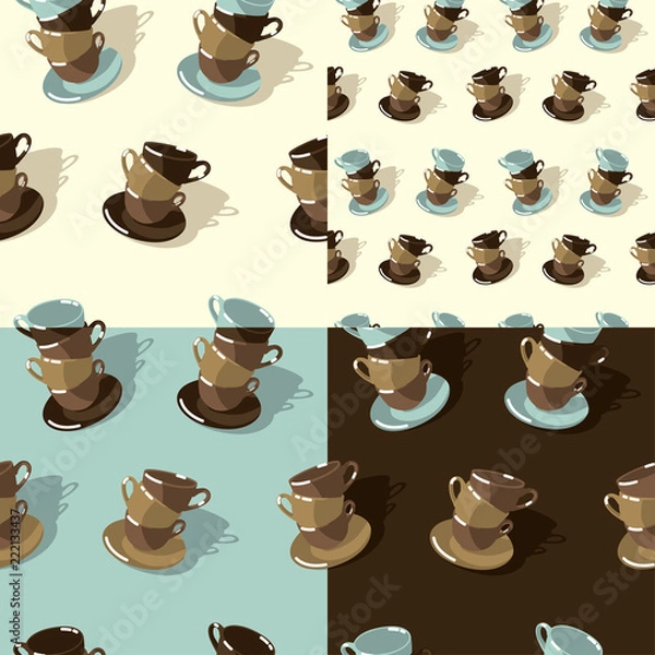 Obraz Coffee cups pattern