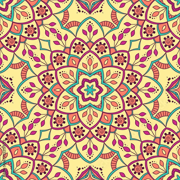Fototapeta Hand drawn ornamental seamless pattern