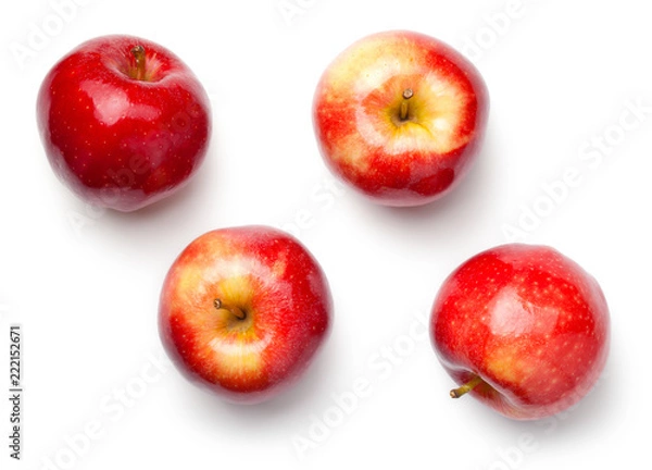 Fototapeta Red Apples Isolated on White Background