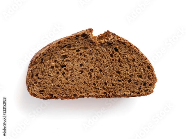Obraz Rye bread sliced isolated on white background top view.