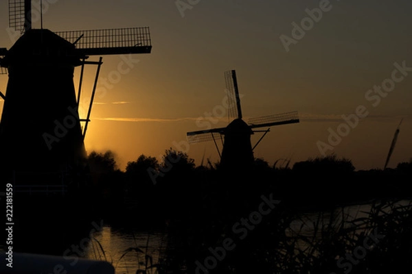 Fototapeta Windmill Kinderdijk