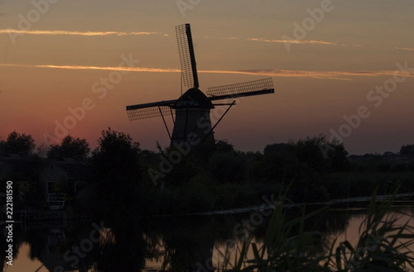 Fototapeta Windmill Kinderdijk