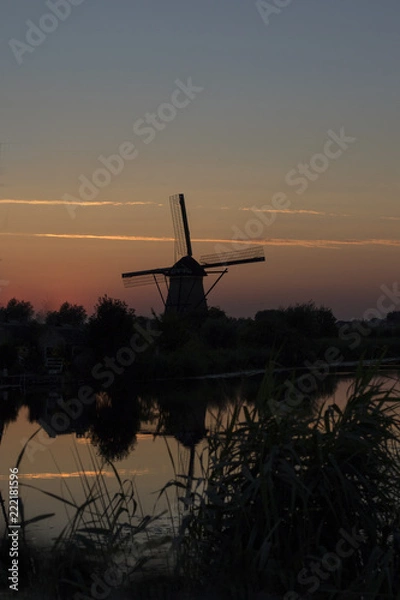 Fototapeta Windmill Kinderdijk