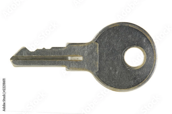 Obraz Small key isolated on white