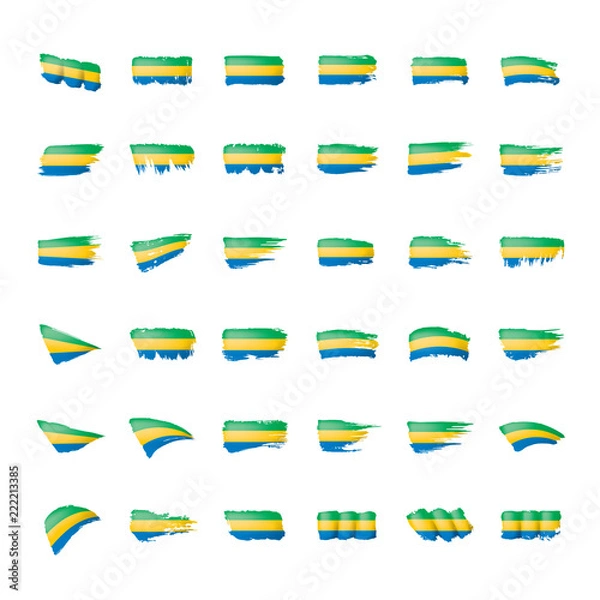 Fototapeta Gabon flag, vector illustration on a white background