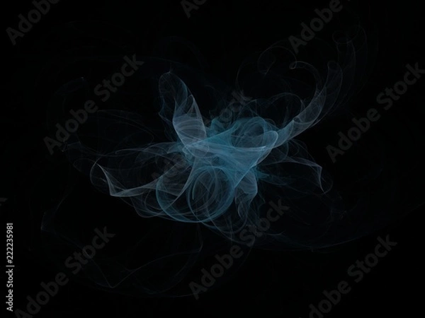 Fototapeta Futuristic digital 3d design art abstract background fractal illustration for meditation and decoration wallpaper