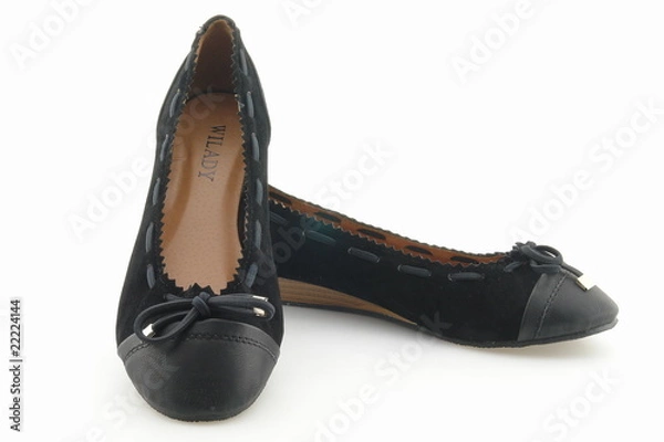 Fototapeta Czarne baleriny ze skóry i zamszu