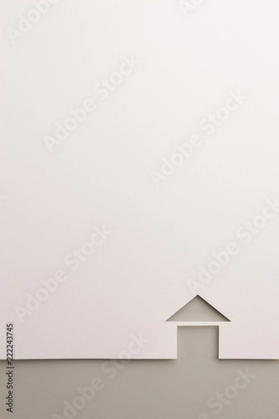 Fototapeta basic house cutout background by gray paper border