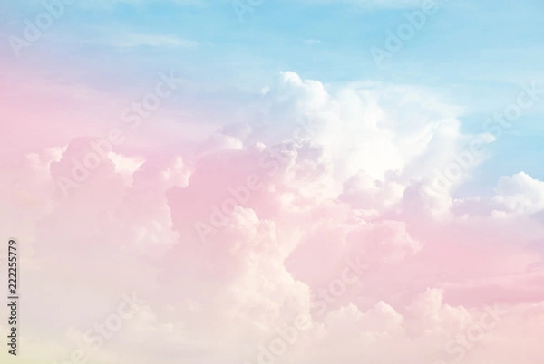 Fototapeta Colorful  soft cloud and sky with pastel gradient color for background backdrop and postcard, wall paper, desktop pc notebook wall, Abstract color style.