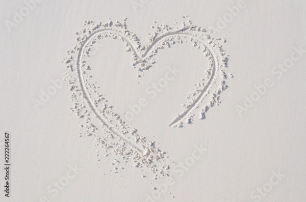 Obraz Heart drawn on sand, Similan islands national park Thailand.
