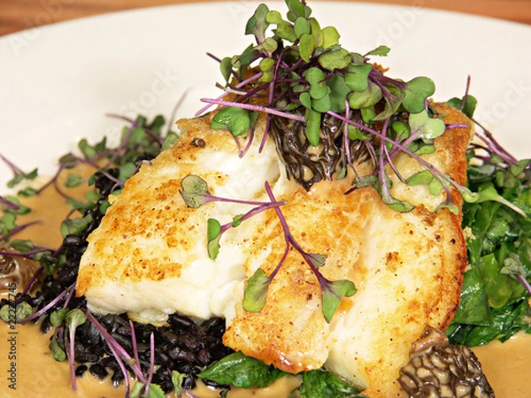 Fototapeta Pan Roasted Halibut