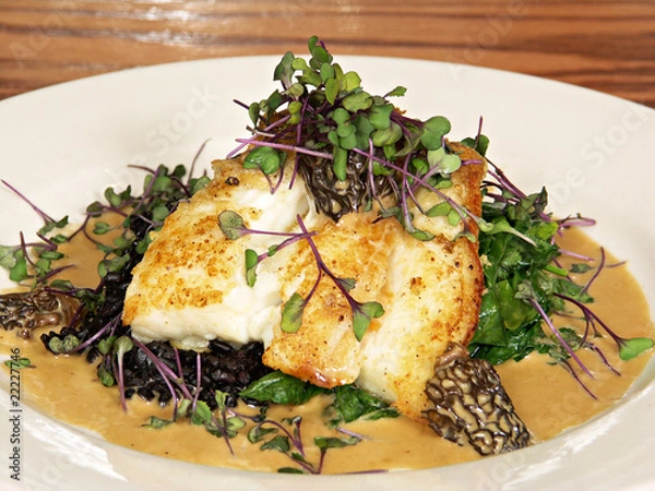 Fototapeta Pan Roasted Halibut