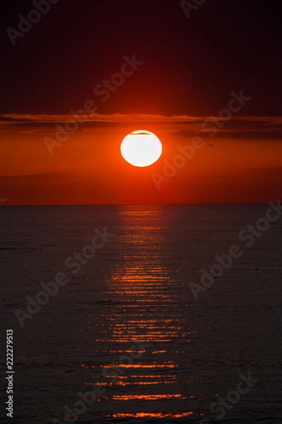 Obraz baltic seaside with red sun goes down
