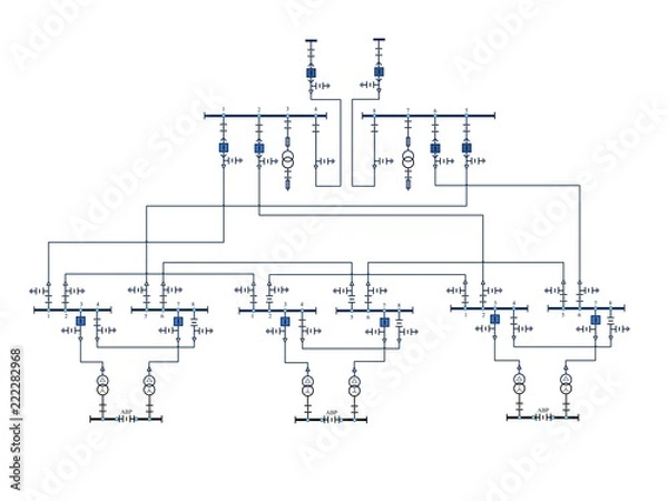 Obraz Electric wiring diagram for power transformers