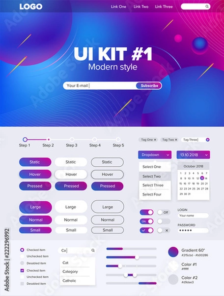 Fototapeta UI Kit for website
