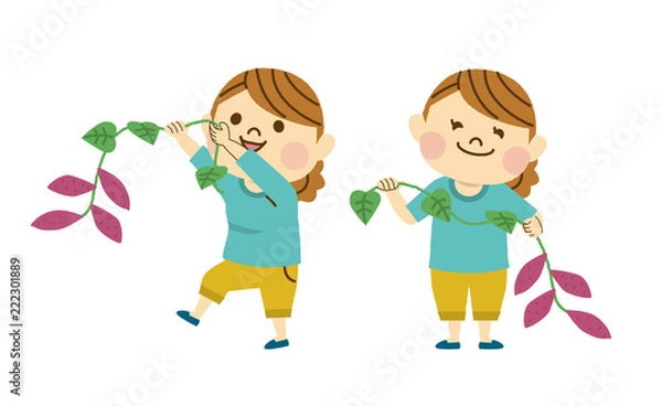 Obraz 芋掘りをする女性