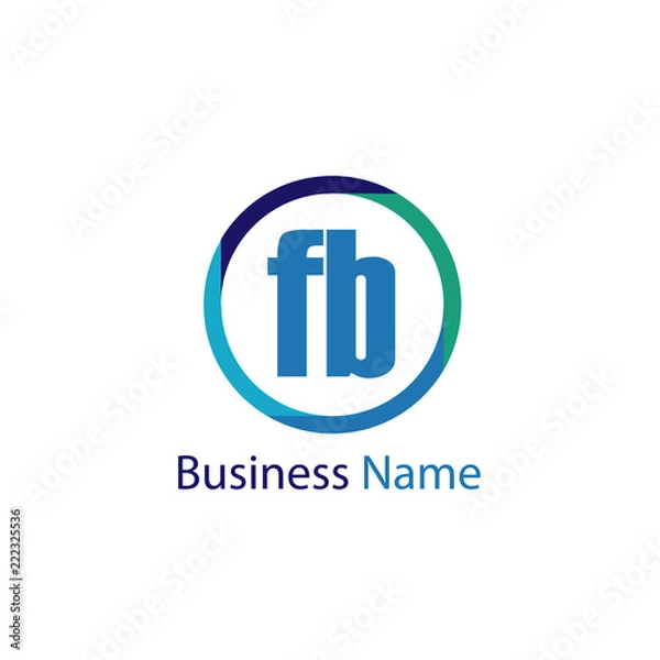 Fototapeta Initial Letter FB Logo Template Design