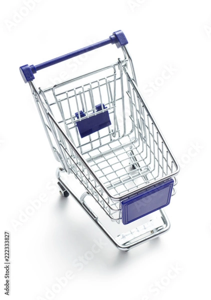 Obraz Shopping cart on white background