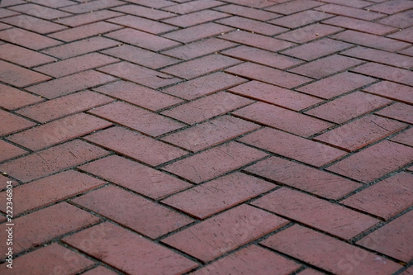 Obraz Cobble stone pavement surface pattern in red tone.