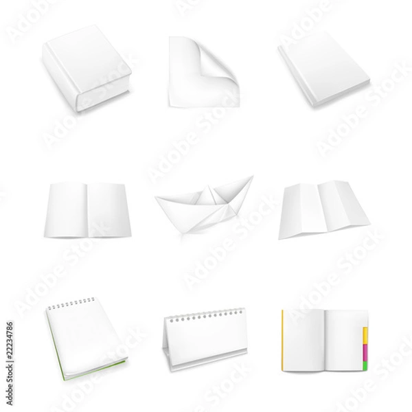 Fototapeta Paper icons, vector