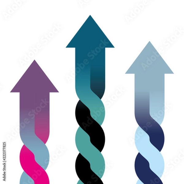 Obraz Intertwined arrow symbols, The background is white.