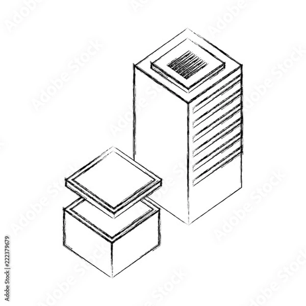 Fototapeta server data center isometric icon