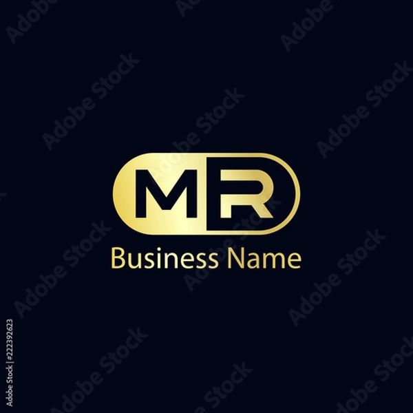 Obraz Initial Letter MR Logo Template Design