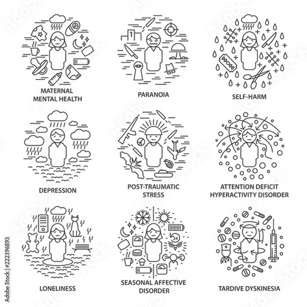 Obraz Banners for mental disorders