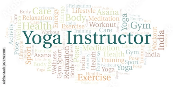 Fototapeta Yoga Instructor word cloud.