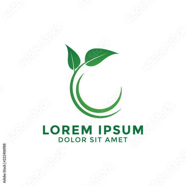 Fototapeta Green leaf logo icon design template vector