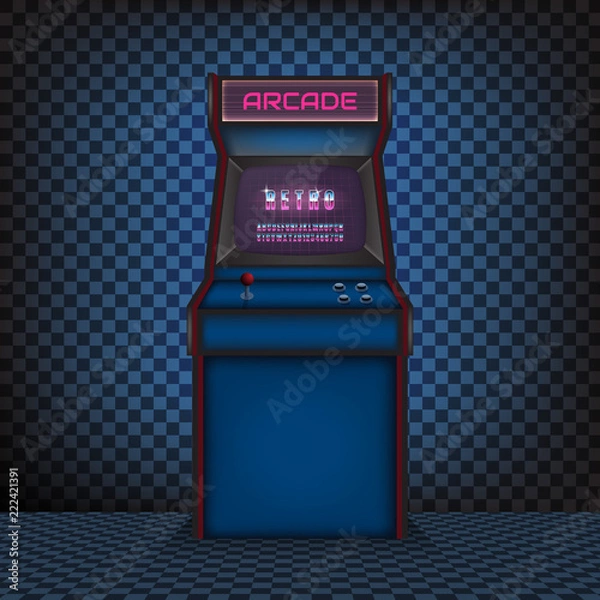 Fototapeta Retro arcade game machine. Vector illustration.