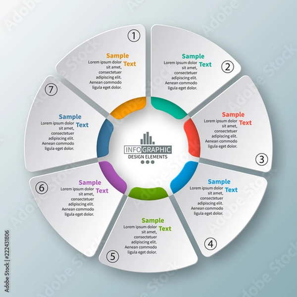 Fototapeta Abstract 3D Paper Infographics. Business template .Vector illustration
