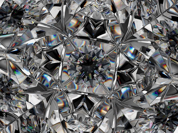 Fototapeta diamond structure extreme closeup with kaleidoscope effect