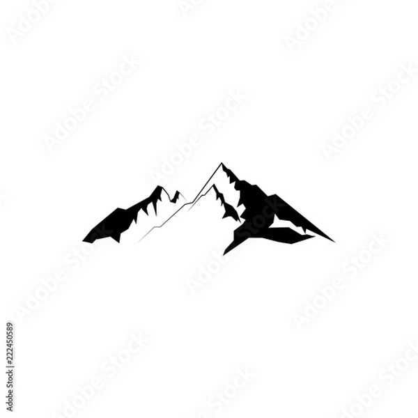 Obraz Simple moutain icon, logo vector design element