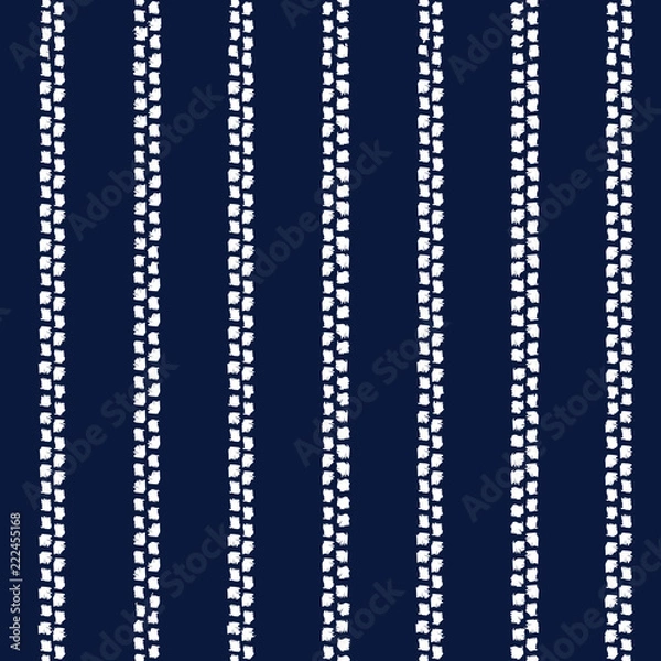 Obraz Abstract indigo shibori seamless vector pattern with ikat print
