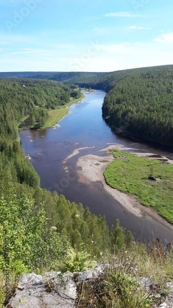 Fototapeta river sky sun