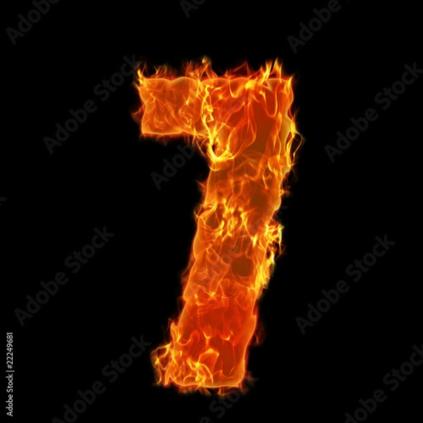 Obraz Burning Number letter 7 seven