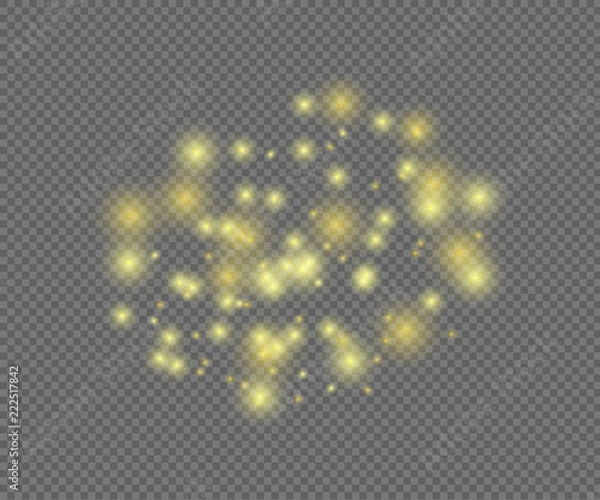Obraz Vector Shining Magic Lights on Transparent Background.