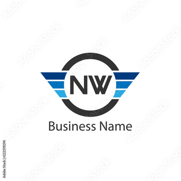Obraz Initial Letter NW Logo Template Design