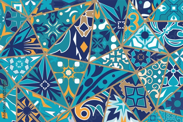 Obraz Vector decorative background. Mosaic patchwork pattern for design and fashion