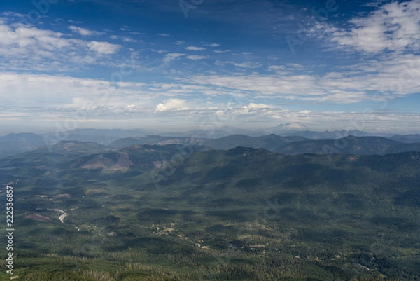Obraz Mt. Baker and The Mountain Loop Valley from Mt. Pilchuck