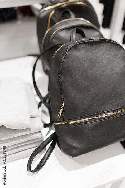 Obraz Backpacks on the counter in the store